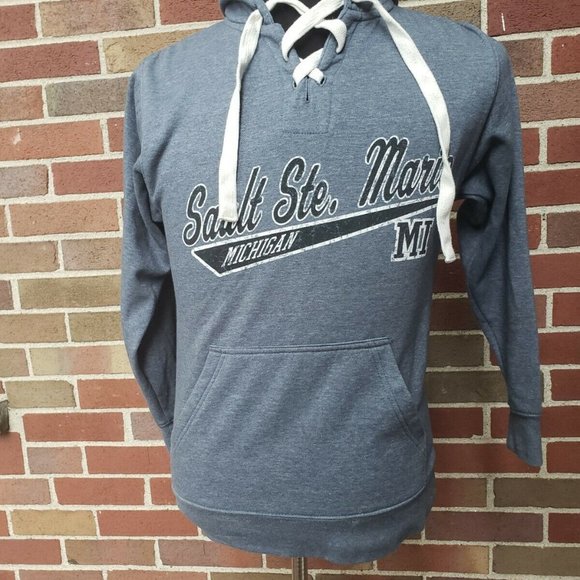 RETRO VISION APPAREL Size Small Men's Hockey Style Hoodie Blue Michigan - Picture 2 of 10